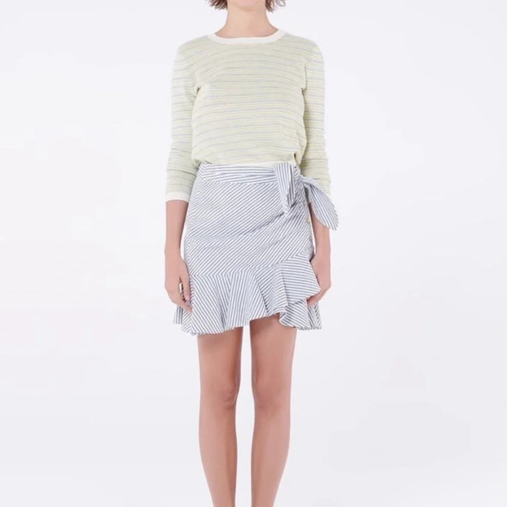 VERONICA BEARD Kaia Seersucker Ruffle Skirt size 0